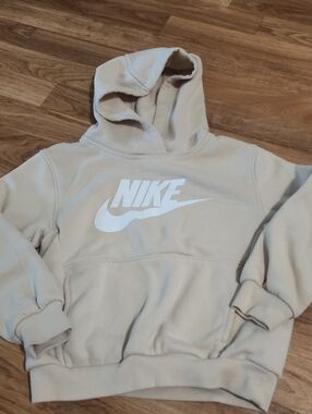 Nike Cream Pullover Hoodie with White Logo